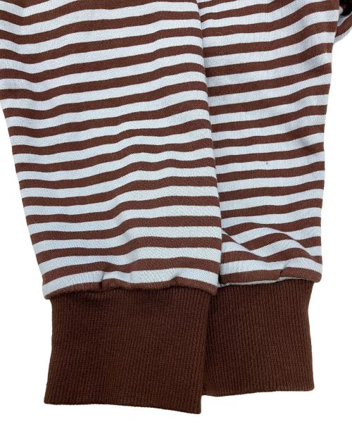 ILLIGO（イリゴ）ILLIGO (イリゴ) ジップパーカー 129 ロゴパッチ フードパーカー ジップアップ ストライプ ブルー サイズ:Sの古着・服飾アイテム