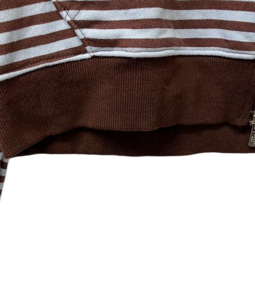 ILLIGO（イリゴ）ILLIGO (イリゴ) ジップパーカー 129 ロゴパッチ フードパーカー ジップアップ ストライプ ブルー サイズ:Sの古着・服飾アイテム