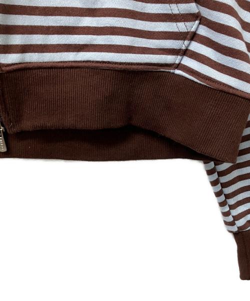 ILLIGO（イリゴ）ILLIGO (イリゴ) ジップパーカー 129 ロゴパッチ フードパーカー ジップアップ ストライプ ブルー サイズ:Sの古着・服飾アイテム