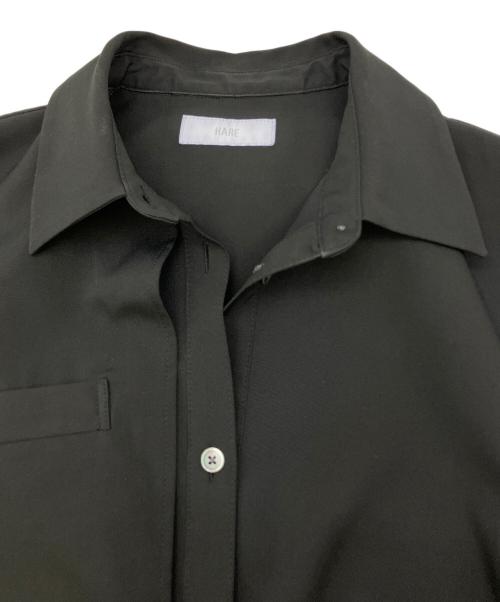 HARE（ハレ）HARE (ハレ) 長袖ワンピース シースルー切替シャツワンピース ブラック×ブルー サイズ:FREEの古着・服飾アイテム