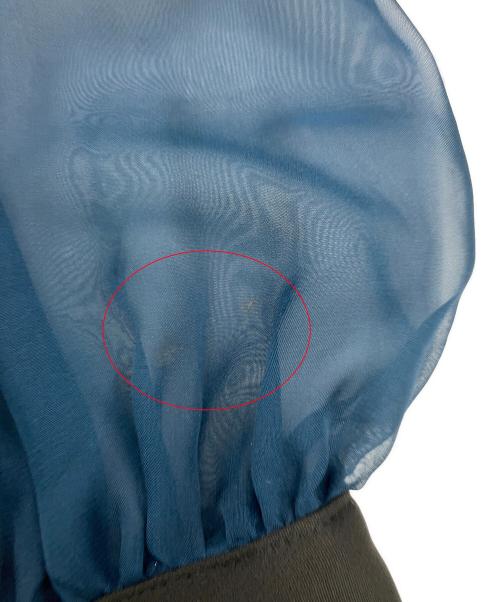 HARE（ハレ）HARE (ハレ) 長袖ワンピース シースルー切替シャツワンピース ブラック×ブルー サイズ:FREEの古着・服飾アイテム