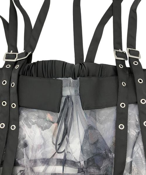 HARE（ハレ）HARE (ハレ) ロングスカート サスツキチュールベルトスカート グレー×ブラック サイズ:FREEの古着・服飾アイテム