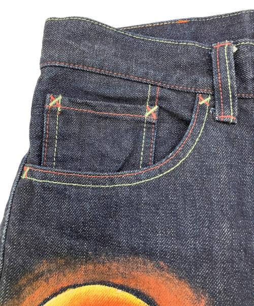 ZEN CLOTHING（ゼン クロージング）ZEN CLOTHING (ゼン クロージング) デニムパンツ　和柄ペイント　総生産数47本限定（2/47） インディゴ サイズ:Mの古着・服飾アイテム