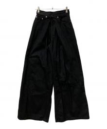 JOHN LAWRENCE SULLIVAN（ジョン ローレンス サリバン）の古着「RIGID DENIM WIDE PANTS」｜ブラック