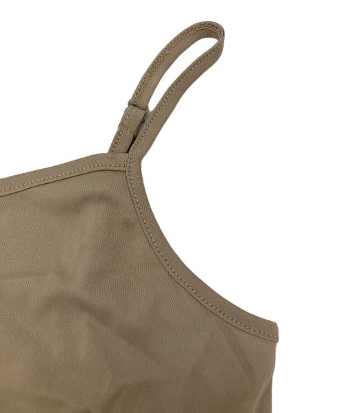 Snidel（スナイデル）Snidel (スナイデル) シアー二ットポロシャツ　※キャミソール付 ブラウン×グリーン サイズ:FREEの古着・服飾アイテム