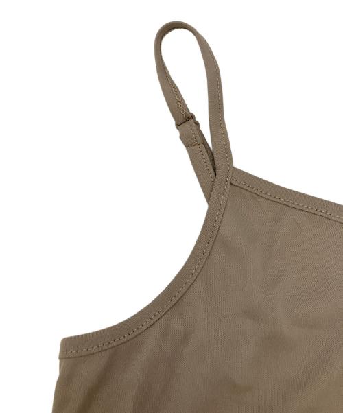Snidel（スナイデル）Snidel (スナイデル) シアー二ットポロシャツ　※キャミソール付 ブラウン×グリーン サイズ:FREEの古着・服飾アイテム