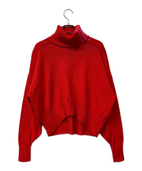 adidas（アディダス）adidas (アディダス) Ivy Park (アイビー・パーク) 厚手ニット タートルネックセーター レッド サイズ:Mの古着・服飾アイテム