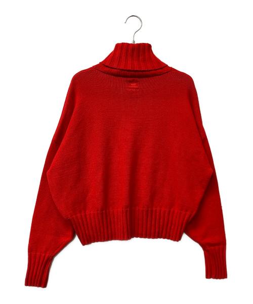 adidas（アディダス）adidas (アディダス) Ivy Park (アイビー・パーク) 厚手ニット タートルネックセーター レッド サイズ:Mの古着・服飾アイテム