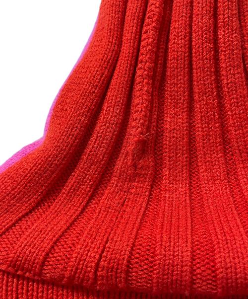 adidas（アディダス）adidas (アディダス) Ivy Park (アイビー・パーク) 厚手ニット タートルネックセーター レッド サイズ:Mの古着・服飾アイテム