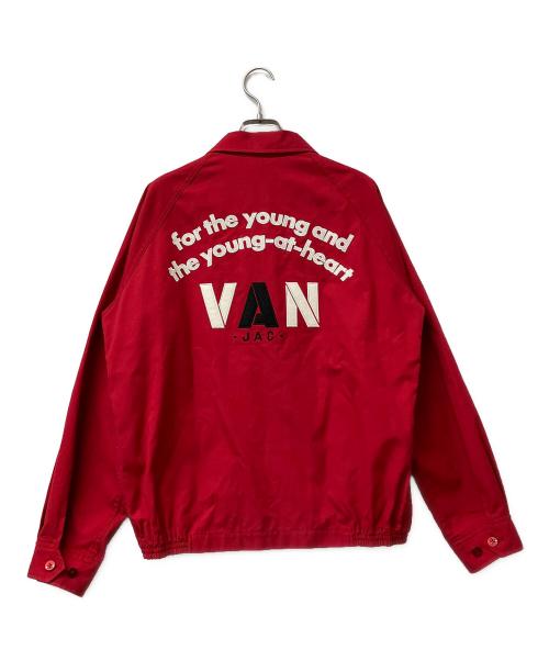 VAN JAC（ヴァン・ヂャケット）VAN JAC (ヴァン・ヂャケット) バックロゴ刺繍スウィングトップ（ドリズラージャケット） レッド サイズ:Mの古着・服飾アイテム