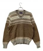 PENDLETONペンドルトン）の古着「ニット 70's フェアアイル柄厚手ニット」｜ブラウン