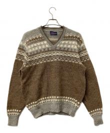 PENDLETON（ペンドルトン）の古着「ニット 70's フェアアイル柄厚手ニット」｜ブラウン