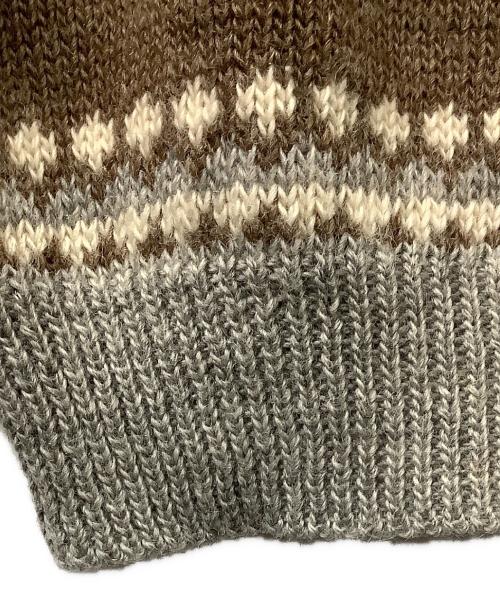 PENDLETON（ペンドルトン）PENDLETON (ペンドルトン) ニット 70's フェアアイル柄厚手ニット ブラウン サイズ:Lの古着・服飾アイテム