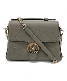GUCCI（グッチ）の古着「ショルダーバッグ インターロッキングG チェーンショルダーバッグ」｜グレー