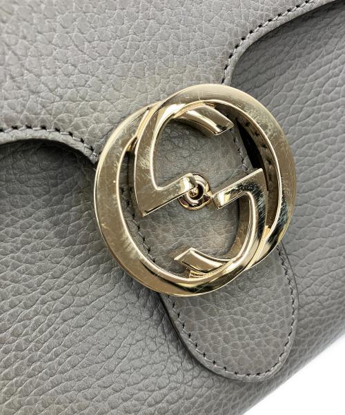 GUCCI（グッチ）GUCCI (グッチ) ショルダーバッグ インターロッキングG チェーンショルダーバッグ グレーの古着・服飾アイテム