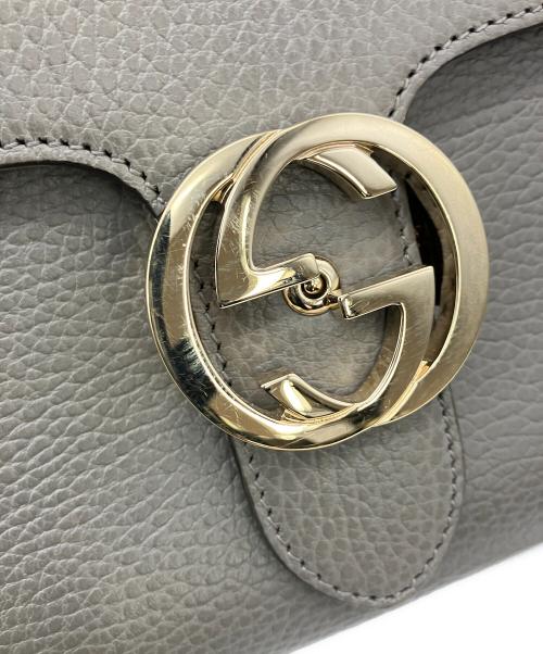 GUCCI（グッチ）GUCCI (グッチ) ショルダーバッグ インターロッキングG チェーンショルダーバッグ グレーの古着・服飾アイテム