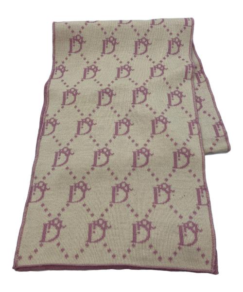 Christian Dior（クリスチャン ディオール）Christian Dior (クリスチャン ディオール) マフラー トロッター柄 ウールマフラー ピンクの古着・服飾アイテム