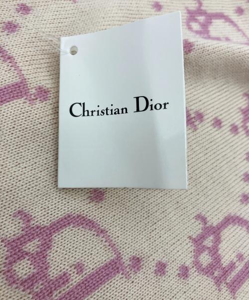 Christian Dior（クリスチャン ディオール）Christian Dior (クリスチャン ディオール) マフラー トロッター柄 ウールマフラー ピンクの古着・服飾アイテム