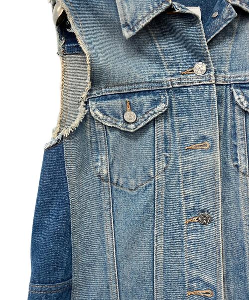 MM6 Maison Margiela（エムエムシックスメゾンマルジェラ）MM6 Maison Margiela (エムエムシックスメゾンマルジェラ) ノースリーブワンピース デニム 切替 デザイン ノースリーブワンピース インディゴ サイズ:38の古着・服飾アイテム