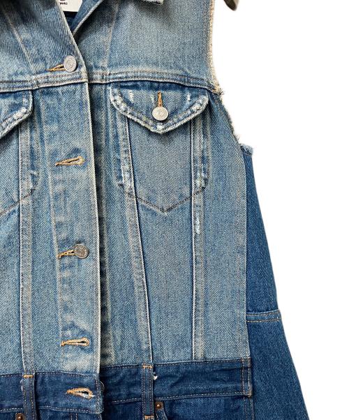 MM6 Maison Margiela（エムエムシックスメゾンマルジェラ）MM6 Maison Margiela (エムエムシックスメゾンマルジェラ) ノースリーブワンピース デニム 切替 デザイン ノースリーブワンピース インディゴ サイズ:38の古着・服飾アイテム