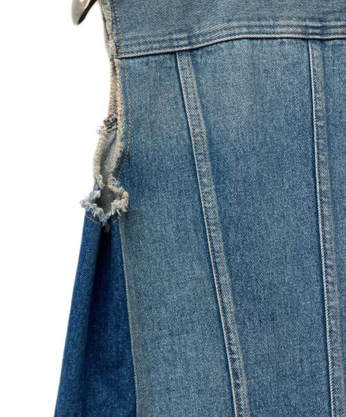 MM6 Maison Margiela（エムエムシックスメゾンマルジェラ）MM6 Maison Margiela (エムエムシックスメゾンマルジェラ) ノースリーブワンピース デニム 切替 デザイン ノースリーブワンピース インディゴ サイズ:38の古着・服飾アイテム