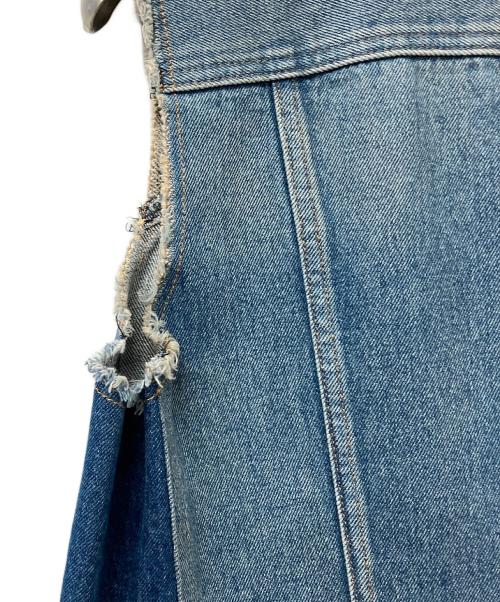 MM6 Maison Margiela（エムエムシックスメゾンマルジェラ）MM6 Maison Margiela (エムエムシックスメゾンマルジェラ) ノースリーブワンピース デニム 切替 デザイン ノースリーブワンピース インディゴ サイズ:38の古着・服飾アイテム