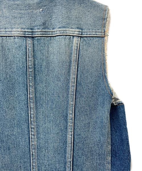 MM6 Maison Margiela（エムエムシックスメゾンマルジェラ）MM6 Maison Margiela (エムエムシックスメゾンマルジェラ) ノースリーブワンピース デニム 切替 デザイン ノースリーブワンピース インディゴ サイズ:38の古着・服飾アイテム