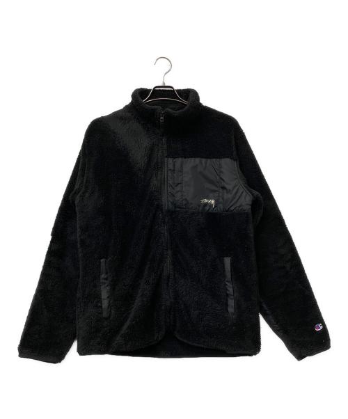 Champion（チャンピオン）Champion (チャンピオン) stussy (ステューシー) ボアジャケット ブラック サイズ:XLの古着・服飾アイテム