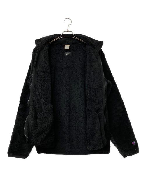 Champion（チャンピオン）Champion (チャンピオン) stussy (ステューシー) ボアジャケット ブラック サイズ:XLの古着・服飾アイテム