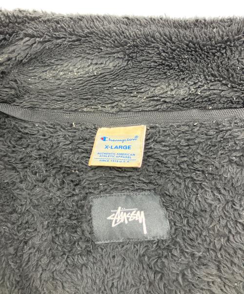 Champion（チャンピオン）Champion (チャンピオン) stussy (ステューシー) ボアジャケット ブラック サイズ:XLの古着・服飾アイテム