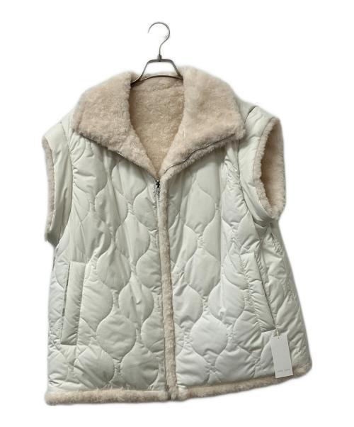 CASA FLINE（カーサフライン）CASA FLINE (カーサフライン) キルティングボアリバーシブルベスト ホワイト サイズ:Fの古着・服飾アイテム
