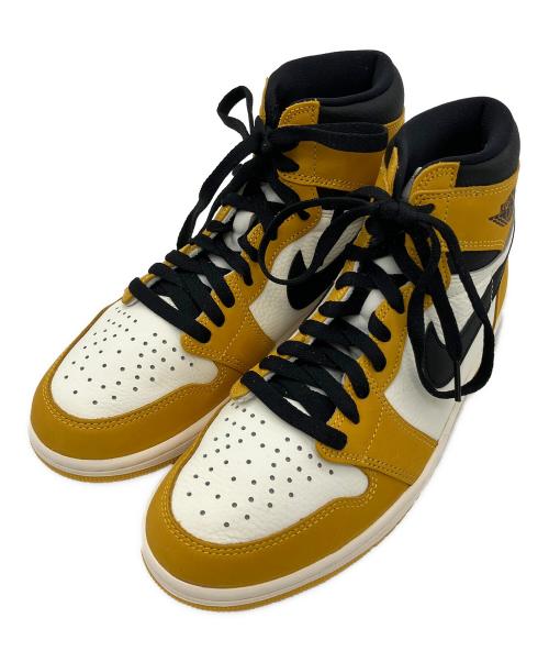 NIKE（ナイキ）NIKE (ナイキ) ハイカットスニーカー　AIR JORDAN1 イエロー×ホワイト×ブラック サイズ:SIZE26.5の古着・服飾アイテム