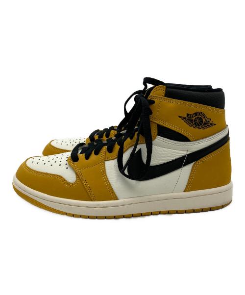 NIKE（ナイキ）NIKE (ナイキ) ハイカットスニーカー　AIR JORDAN1 イエロー×ホワイト×ブラック サイズ:SIZE26.5の古着・服飾アイテム