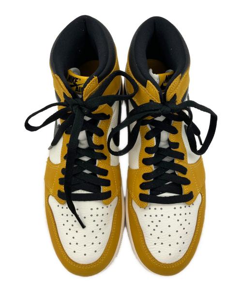 NIKE（ナイキ）NIKE (ナイキ) ハイカットスニーカー　AIR JORDAN1 イエロー×ホワイト×ブラック サイズ:SIZE26.5の古着・服飾アイテム