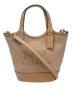 COACH（コーチ）の古着「COACH　ハンナ バケット バッグ・ホース アンド キャリッジ　ハンドバッグ」｜ベージュ