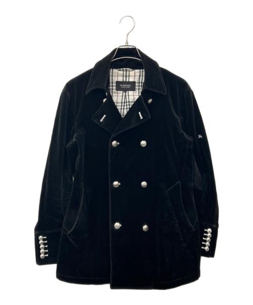 BURBERRY BLACK LABEL（バーバリーブラックレーベル）BURBERRY BLACK LABEL (バーバリーブラックレーベル) BURBERRY BLACK LABEL　ベロアナポレオンコート ブラック サイズ:Ｍの古着・服飾アイテム