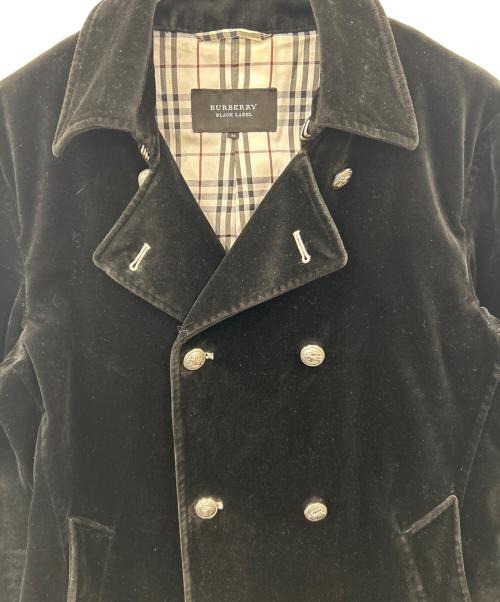 BURBERRY BLACK LABEL（バーバリーブラックレーベル）BURBERRY BLACK LABEL (バーバリーブラックレーベル) BURBERRY BLACK LABEL　ベロアナポレオンコート ブラック サイズ:Ｍの古着・服飾アイテム
