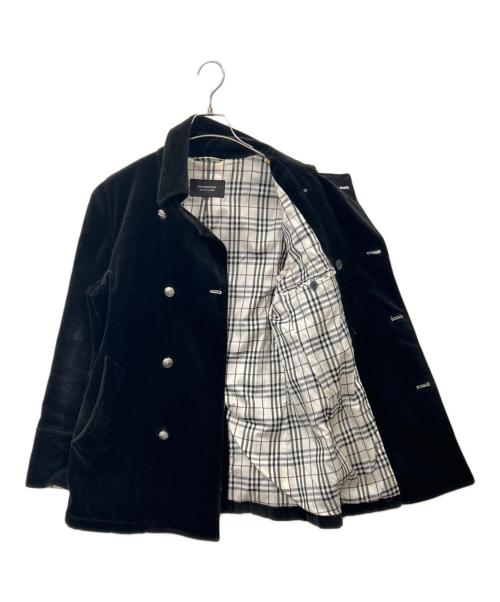 BURBERRY BLACK LABEL（バーバリーブラックレーベル）BURBERRY BLACK LABEL (バーバリーブラックレーベル) BURBERRY BLACK LABEL　ベロアナポレオンコート ブラック サイズ:Ｍの古着・服飾アイテム