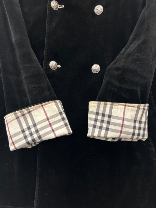 BURBERRY BLACK LABEL（バーバリーブラックレーベル）BURBERRY BLACK LABEL (バーバリーブラックレーベル) BURBERRY BLACK LABEL　ベロアナポレオンコート ブラック サイズ:Ｍの古着・服飾アイテム