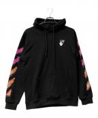 OFFWHITEオフホワイト）の古着「MARKER SLIM HOODIE（マーカー プリント スウェット プルオーバーパーカー）」｜ブラック