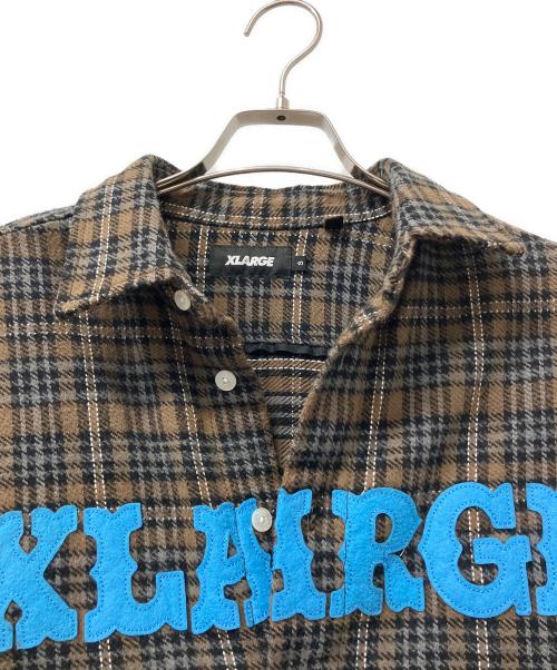 X-LARGE（エクストララージ）X-LARGE (エクストララージ) フランネルシャツ　チェック ブラウン サイズ:Sの古着・服飾アイテム