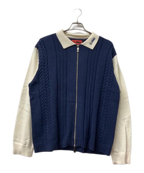 Bottt（ボット）Bottt (ボット) ケーブルニット ジップカーディガン ネイビー サイズ:Lの古着・服飾アイテム