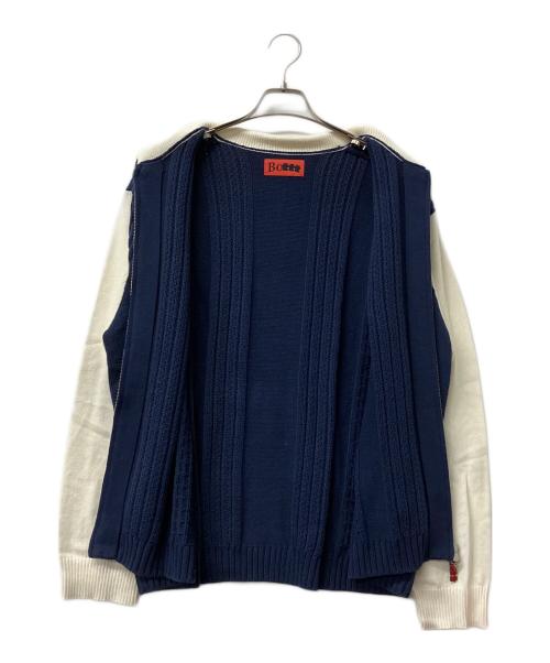 Bottt（ボット）Bottt (ボット) ケーブルニット ジップカーディガン ネイビー サイズ:Lの古着・服飾アイテム