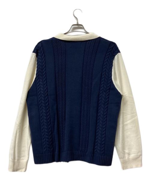 Bottt（ボット）Bottt (ボット) ケーブルニット ジップカーディガン ネイビー サイズ:Lの古着・服飾アイテム