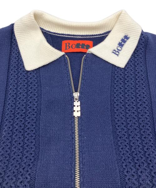 Bottt（ボット）Bottt (ボット) ケーブルニット ジップカーディガン ネイビー サイズ:Lの古着・服飾アイテム
