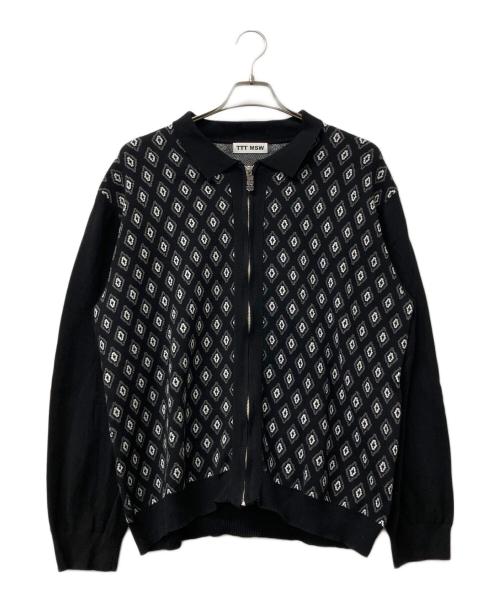 TTT MSW（ティー）TTT MSW (ティー) ジップアップニットカーディガン ブラック サイズ:Lの古着・服飾アイテム