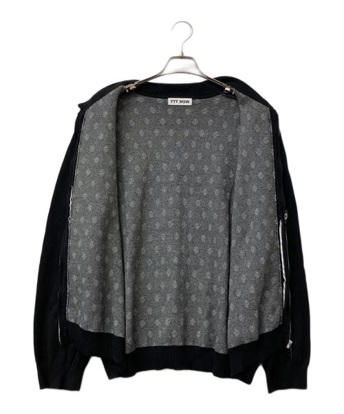 TTT MSW（ティー）TTT MSW (ティー) ジップアップニットカーディガン ブラック サイズ:Lの古着・服飾アイテム