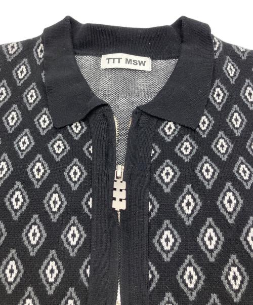 TTT MSW（ティー）TTT MSW (ティー) ジップアップニットカーディガン ブラック サイズ:Lの古着・服飾アイテム