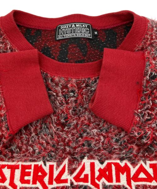 Hysteric Glamour（ヒステリックグラマー）Hysteric Glamour (ヒステリックグラマー) 厚手ニット METAL LOGO刺繍 プルオーバー レッド サイズ:Mの古着・服飾アイテム