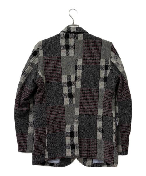 BEAMS（ビームス）BEAMS (ビームス) パッチワークチェック ウール テーラードジャケット ブラック サイズ:Sの古着・服飾アイテム